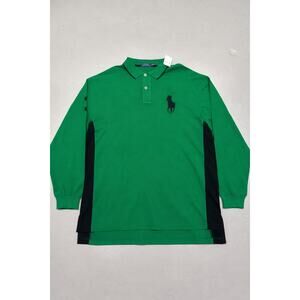 Polo Ralph Lauren Big Pony Long Sleeve Polo Shirt 2XLT Big & Tall Green Black